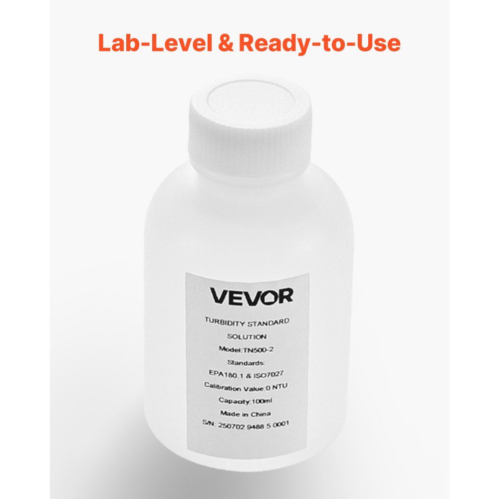 Trübungskalibrierlösung 0 NTU 100 ml, Standard-Trübungslösung zum Nachfüllen von Trübungsmessgeräten, Nulldrift für stabile Konzentration, gebrauchsfertig, geeignet für Weiß-/Rotlicht