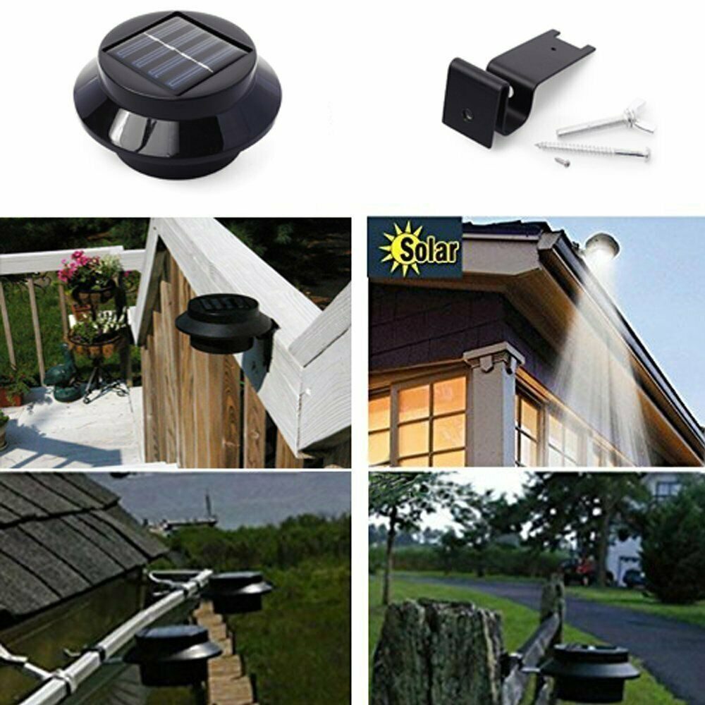 4x Solarleuchten LED Garten Dachrinnenleuchte Zaunleuchte Außendachrinne Solarlampe Outdoor Garten Wandlampe Strahler Haus