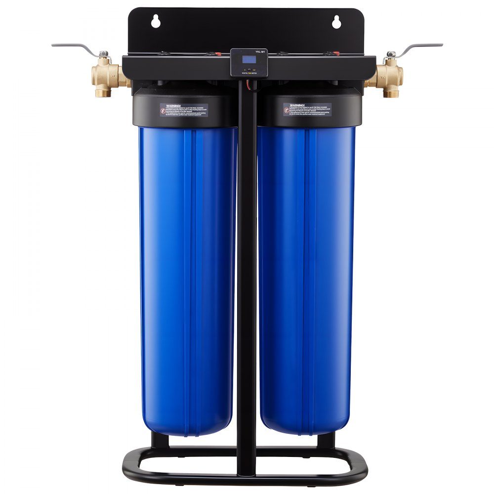 Deionized Car Wash Water System 1250L, Car Wash Water Deionizer with Two 4L Mixed DI Resin Filter Cartridges, Deionized Car Wash System with Stand and Bypass Valve