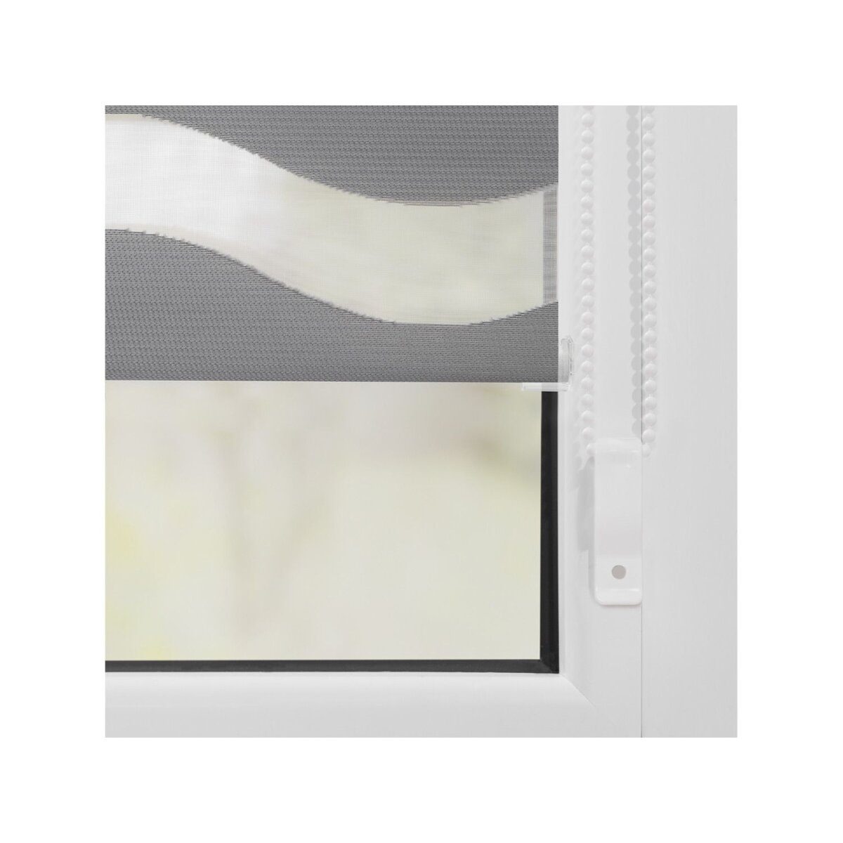 Lichtblick Duo Store enrouleur Wave Klemmfix, sans perçage, à partir de 45 x 150 cm (gris, 80x220 cm)