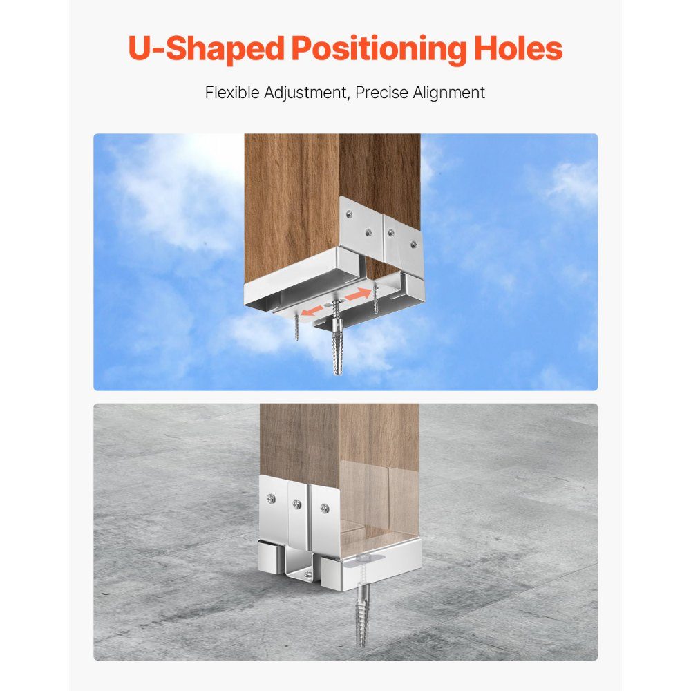 Supports de poteaux, 10 pièces, dimensions intérieures 89,6x90,5 mm pour poteaux 88,9x88,9 mm, ancrage de poteau en béton, pied de poteau en acier au carbone avec une hauteur d'espacement de 25,4 mm, pour pergolas et terrasses en béton