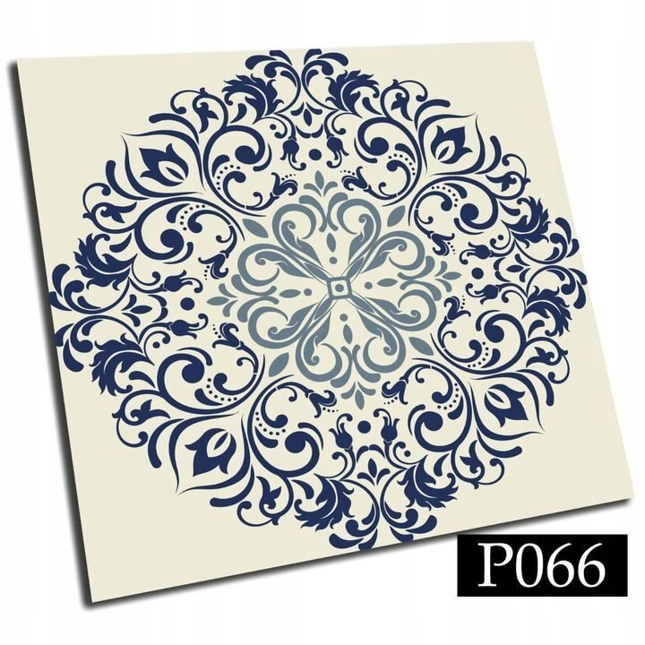 9x selbstklebende PVC-Fliesen, 30x30 cm, Blumenornament