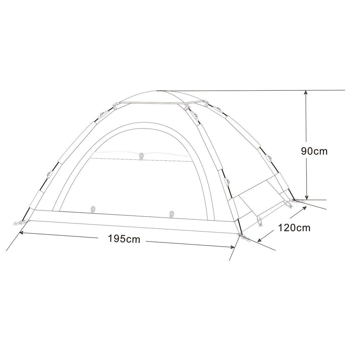 ROCKTRAIL koepeltent, “Easy Set-Up”, goed voor 2 personen