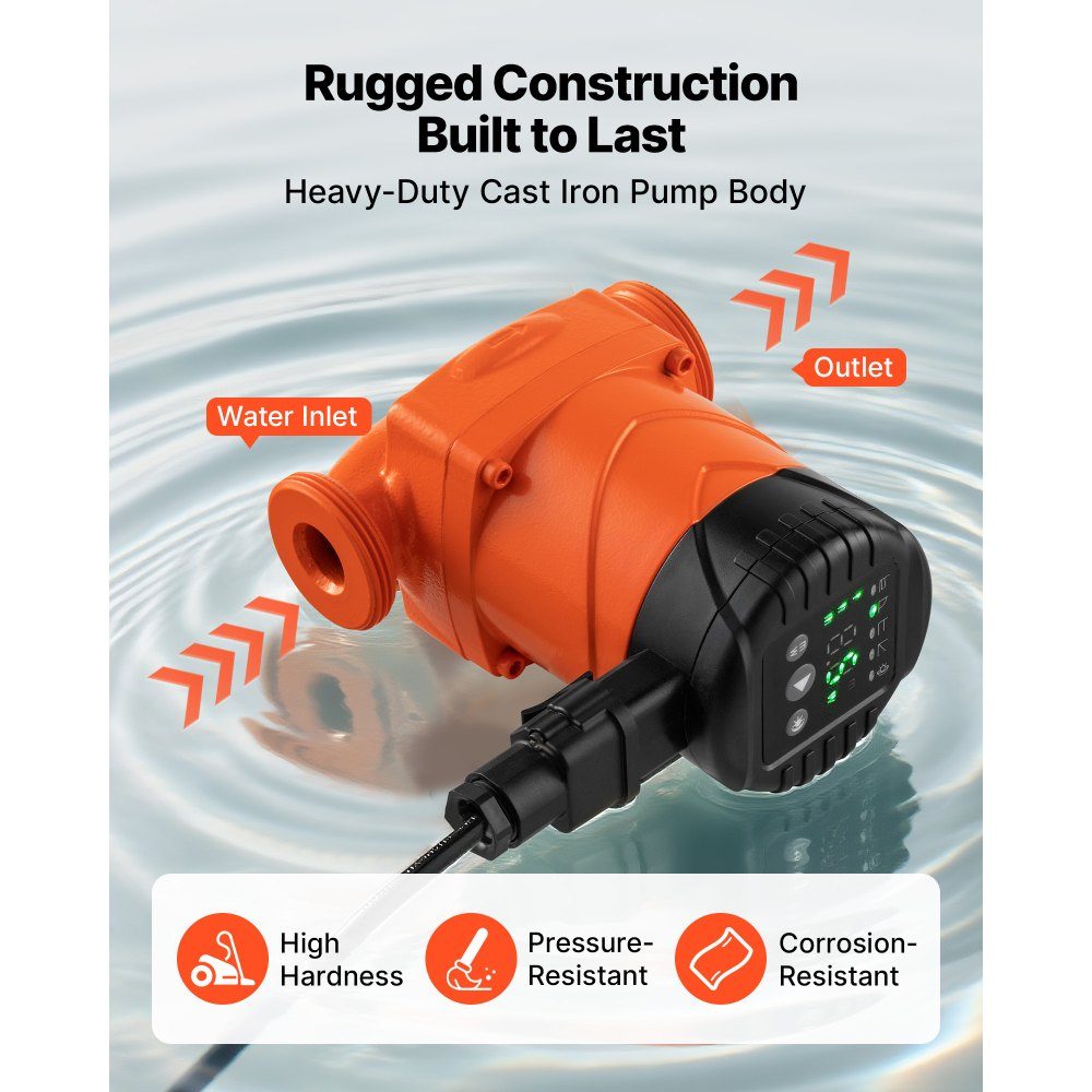 LPS25-4BP/130 Circulation Pump, Cast Iron Circulation Pump, 42L/min, 4m Maximum Head, Hot Water Circulation, Threaded Connection, Check Valve, Quiet Operation, for Home Heating System