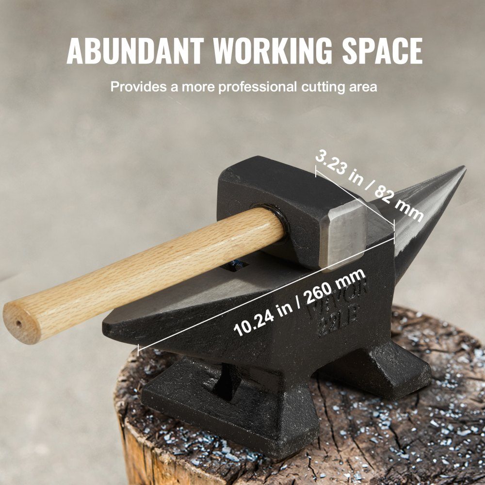 Amboss, einzelner Hornamboss, 10 kg, Stahlamboss, geschmiedeter Amboss, robuster Hornamboss, Schmied, Juweliere, Metallschmied, Schmiedewerkzeug. Geeignet zum Nieten, Abflachen, Schmieden und Formen