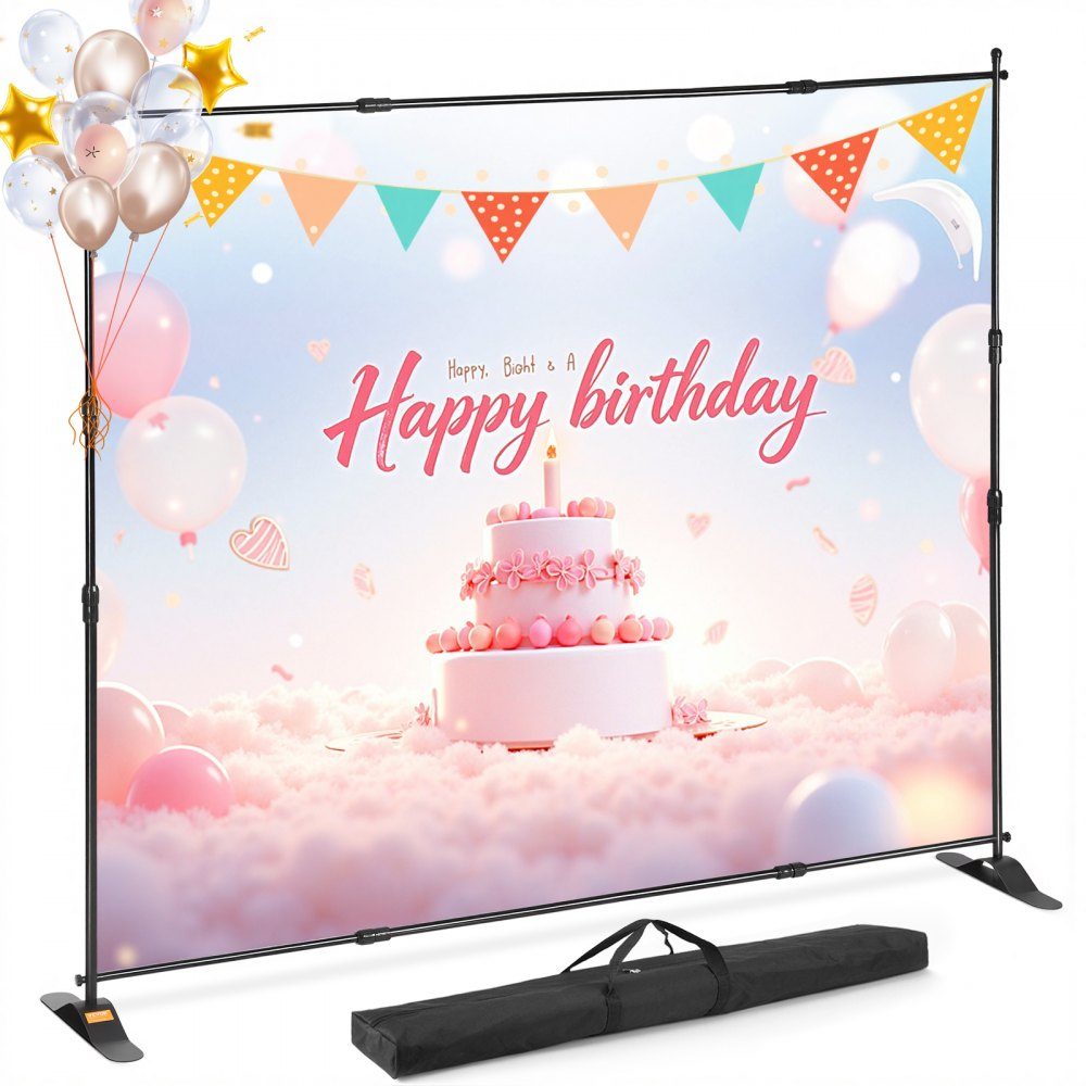 Telescopic tube backdrop stand DM-ABS, telescopic backdrop system, adjustable to 20x20cm or 20x25cm, aluminum material backdrop stand for holiday events