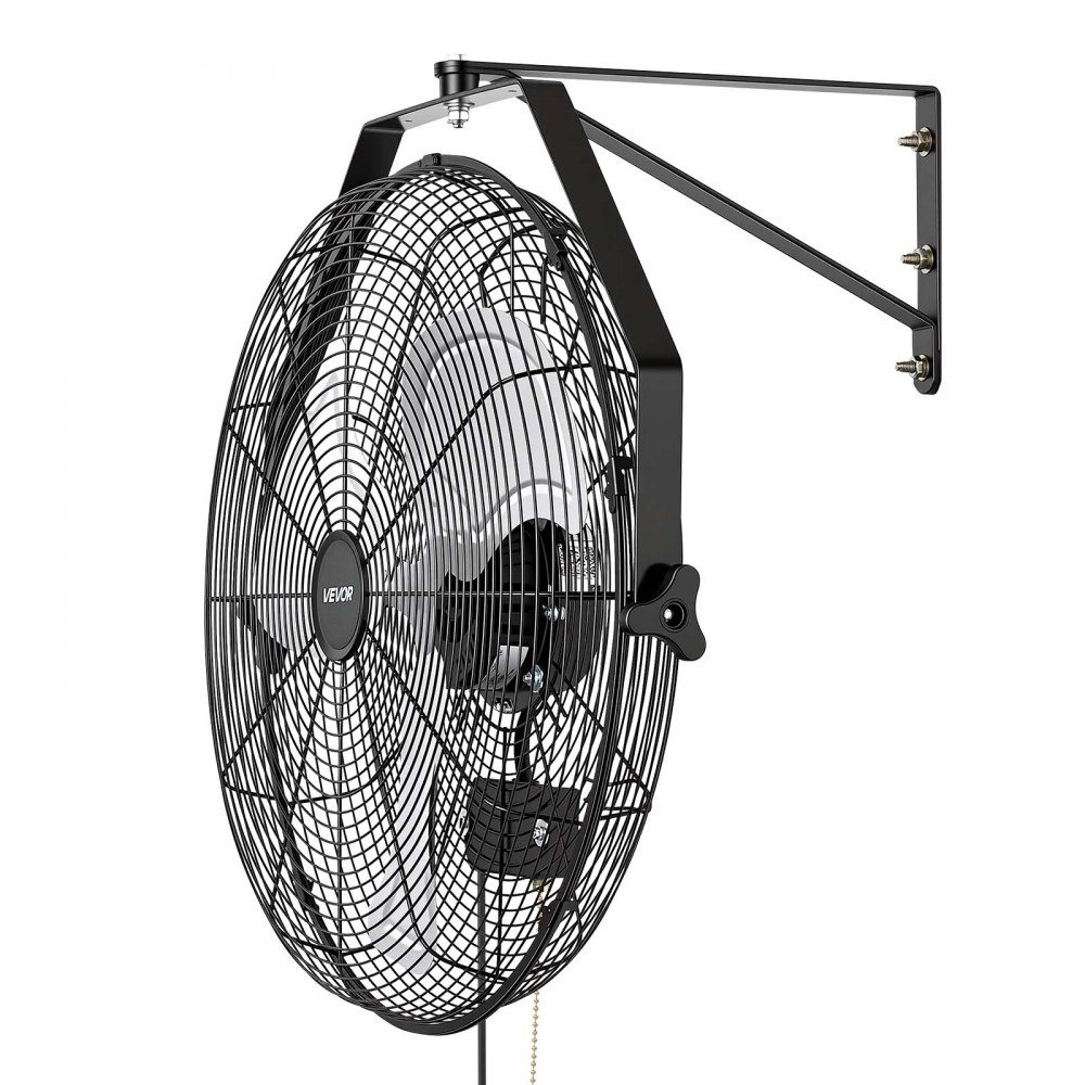 2x 120W Industrie-Wandventilator 60 cm, 7 m/s oszillierender Wandventilator mit 3 Stufen & verstellbarem Neigungswinkel, gewerblicher Industrieventilator für Werkstatt, Garage, Lager, Fitnessstudio, Schwarz