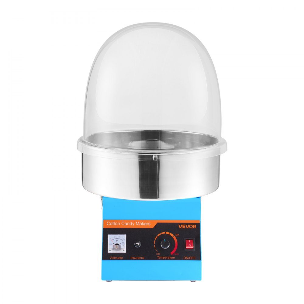 Electric Cotton Candy Machine 1000W, Cotton Candy Machine with Lid & Stainless Steel Bowl & Sugar Spoon, Ideal for Carnival, Birthdays, Family Gatherings, Cotton Candy Machine Blue