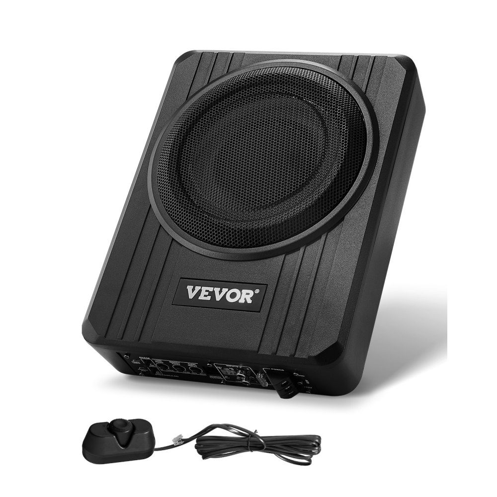 Subwoofer samochodowy pod siedzeniem 400 W, smukły subwoofer samochodowy o średnicy 203 mm, podsystem z wbudowanym wzmacniaczem, wejście wysokiego/niskiego poziomu i regulacja głośności dla SUV-ów, ciężarówek