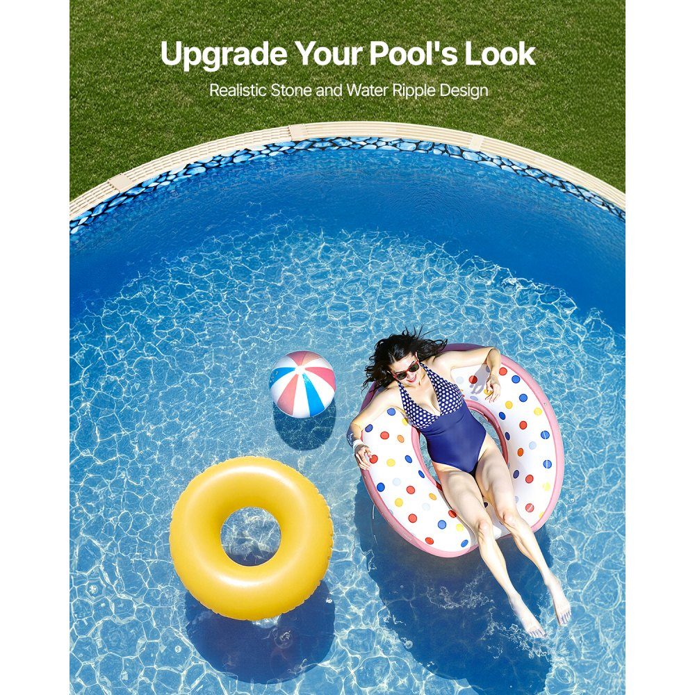 Round pool liner, φ 549 x 147 cm, inner liner, replacement liner, inner cover, swimming pool liner, overlapping vinyl liner with standard thickness, for above ground pools with 137 cm wall height