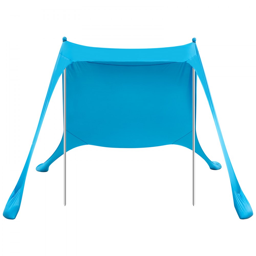 Tente de plage avec pare-soleil (UPF 50+) 2,3 x 2,3 x 2 m, abri de plage avec poteaux de support et pelles à sable, auvent portable pour les voyages en famille, le camping, la pêche, bleu Tente de plage avec pare-soleil (UPF 50+) 2,3 x 2,3 x 2 m, abri de plage avec poteaux de support et pelles à sable, auvent portable pour les voyages en famille, le camping, la pêche, bleu