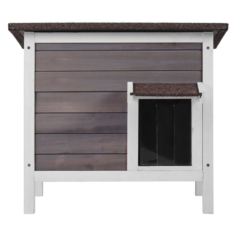 Outdoor Cat House Weatherproof Wild Cat Shelter for Multiple Cats Outdoor Wooden Cat Rabbit House Fully Foam Insulated Open Roof PVC Door Flaps 61 x 50 x 53 cm (L x W x H)