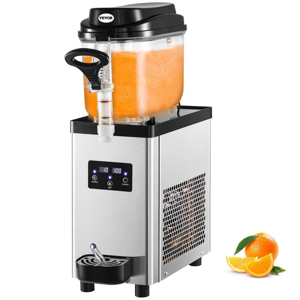 Commerciële Slushy Machine 6L Cups Single Bowl Slush Ice Cream Maker 300W 220V Roestvrij staal Margarita Smoothie Vriezer Drankmaker Slushie Machine voor supermarkten, cafés, restaurants, bars