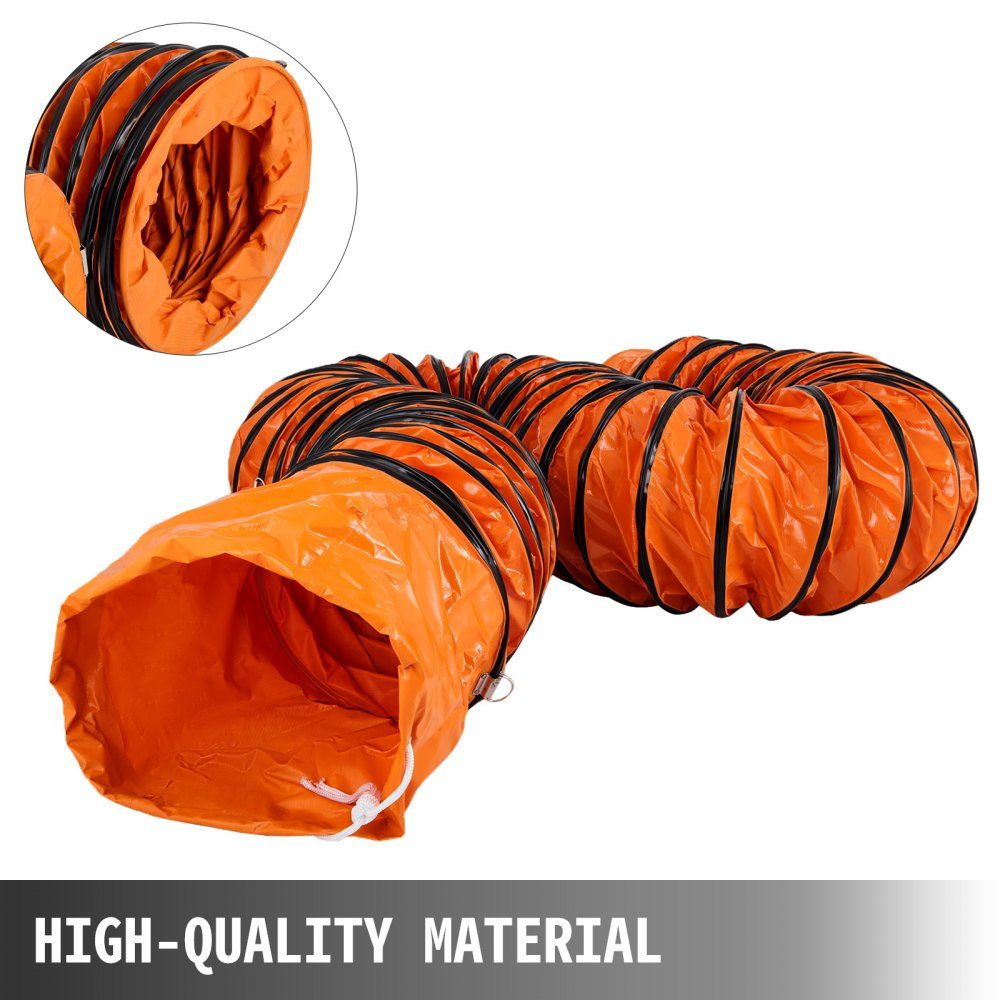 Air transport hose 9.8 m fan diameter, 30.48 cm warm air hose, 35 x 35 x 28 cm ventilation hose construction site hose, orange ventilation hose